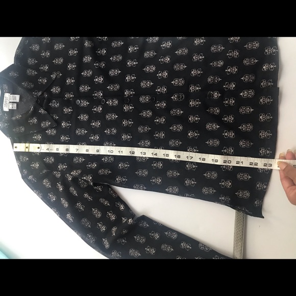 Esprit Sheer Button Down Top Black Size XS - Picture 9 of 11